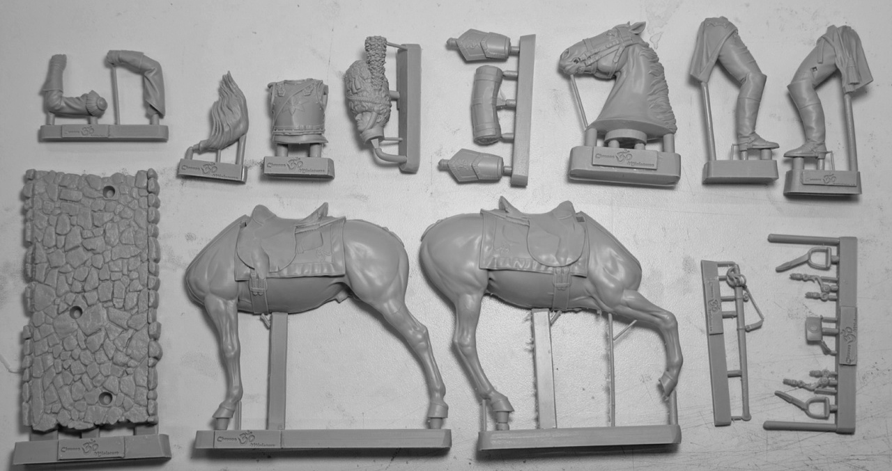 CHM-75078. Офицер гвардейских конных гренадеров, Вюртемберг 1809-14 гг. 75 мм. Материал - смола. Chronos Miniatures