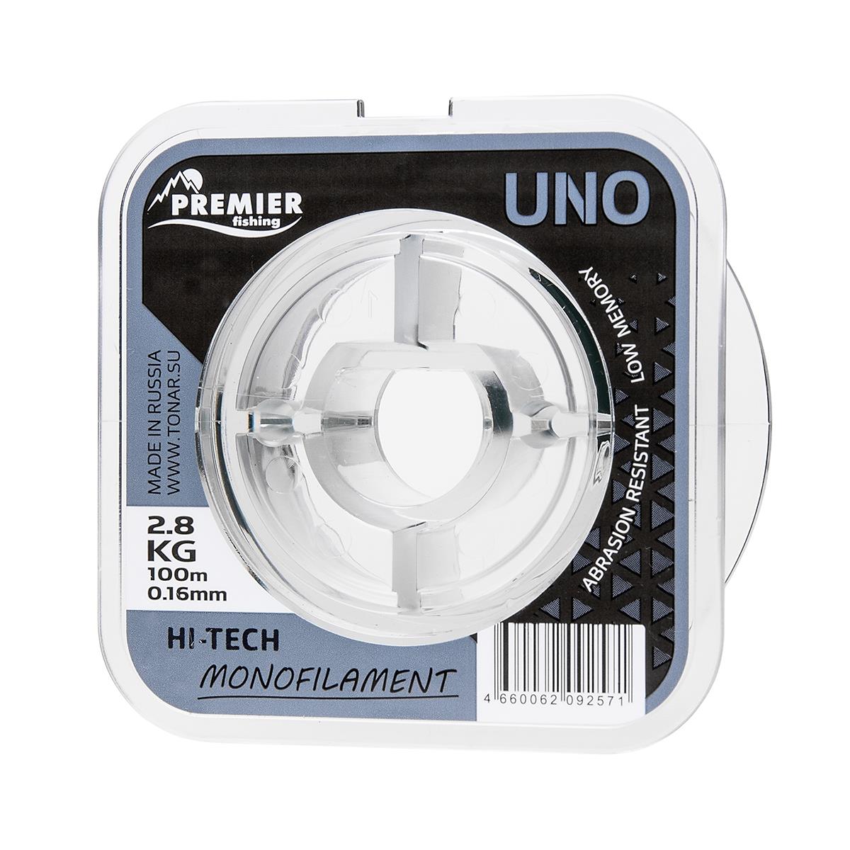 Леска UNO 0,16mm/100m Clear Nylon (PR-U-C-016-100) Premier Fishing( цена указана за упаковку, в количестве 5шт.)