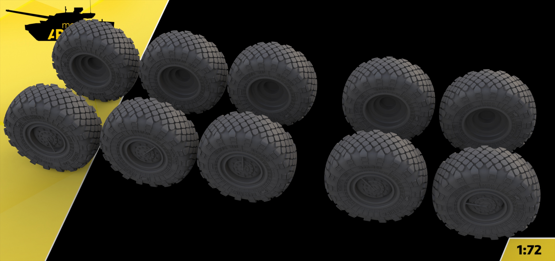 AM72460 Высокодетализированные колеса под нагрузкой c-500 Arma Models