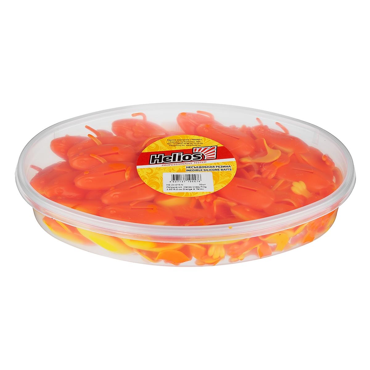 Лягушка несъедоб. Crazy Frog 3,55''/9,0 см Orange & Yellow 50шт. (HS-23-015-N) Helios( цена указана за упаковку, в количестве 50шт.)