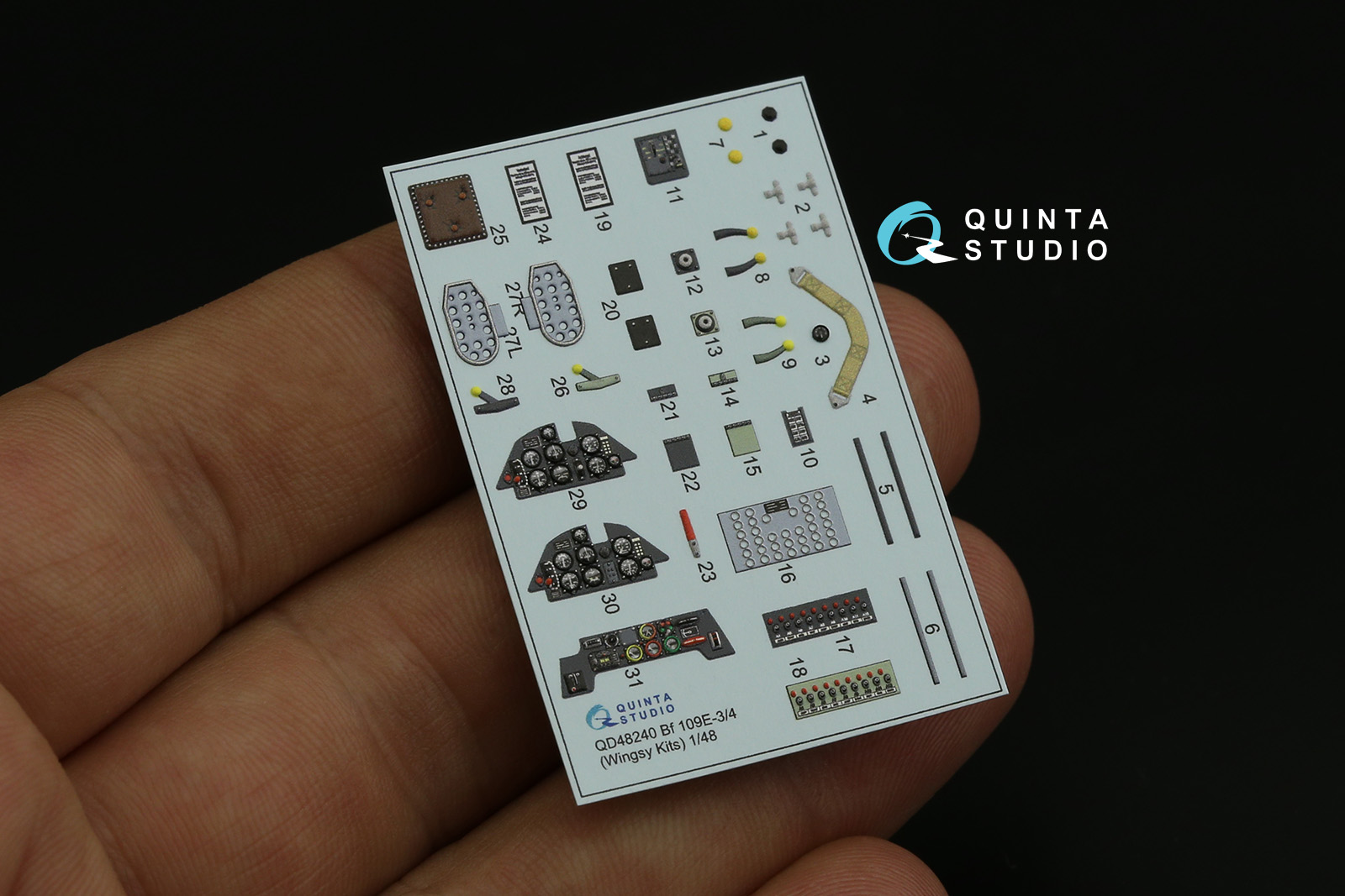 QD48240 3D Декаль интерьера кабины Bf 109E-3/4 (Wingsy kits)