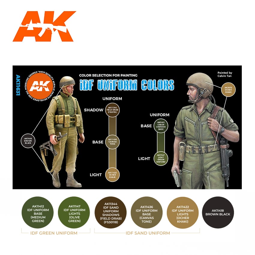 AK11631 Набор красок IDF UNIFORM COLORS 3G AK11631 Набор красок IDF UNIFORM COLORS 3G