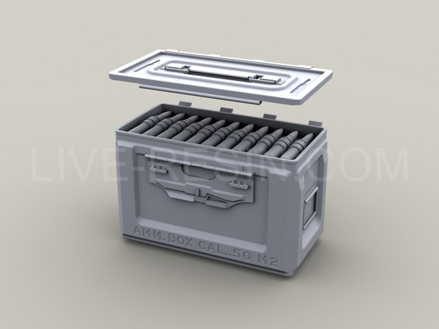 LRE16002 WWII US Army .50 M2 Ammunition Ammo Box opened 