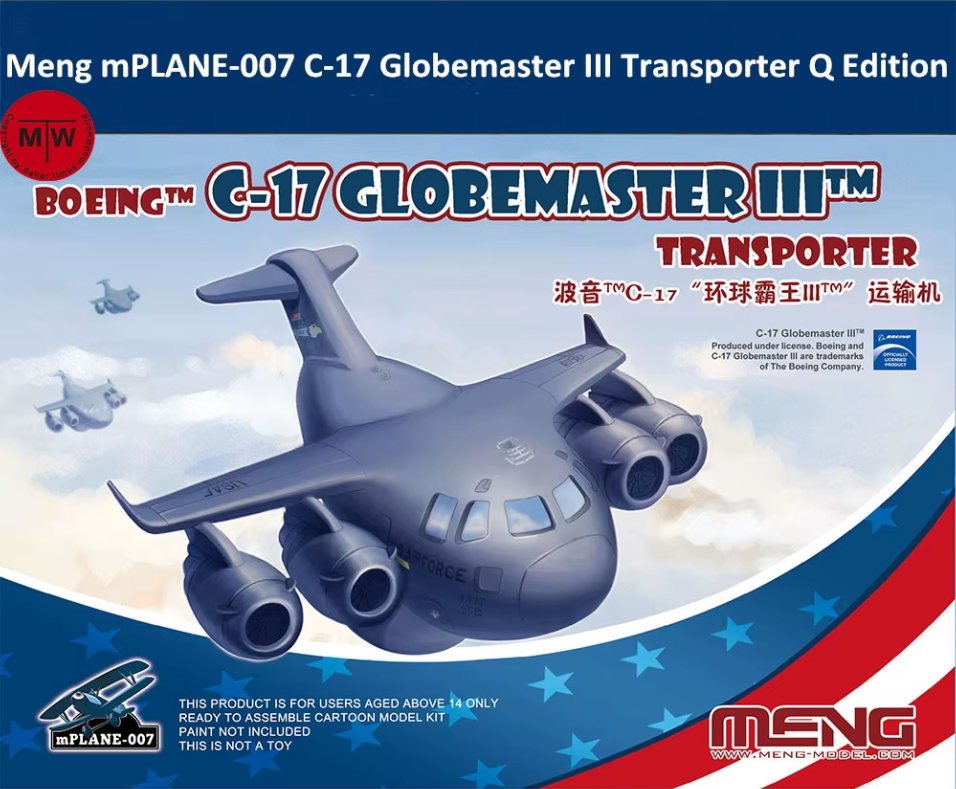 mPLANE-007 Сборная модель Boeing C-17 Globemaster III Transporter (CARTOON MODEL) Meng
