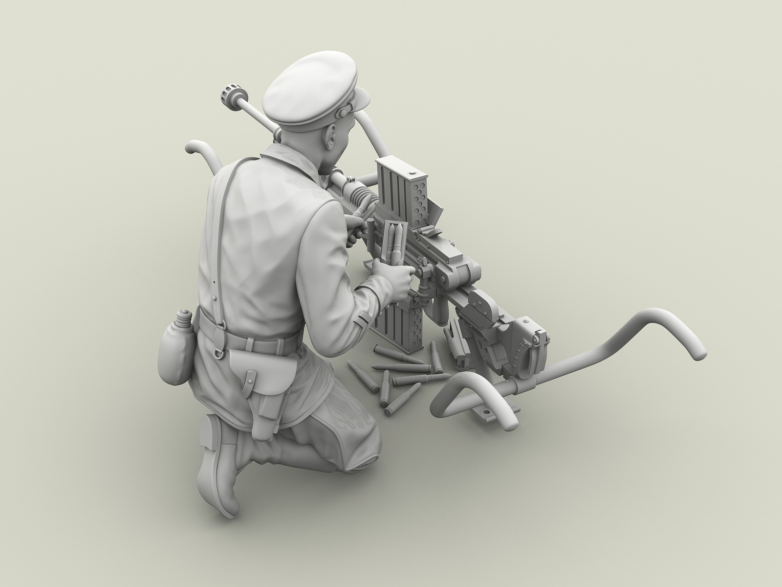 3124SOGA Майор РККА с трофейным японским противотанковым ружьём Тип 97. Халхин-Гол. 1939 г. SOGA Miniatures