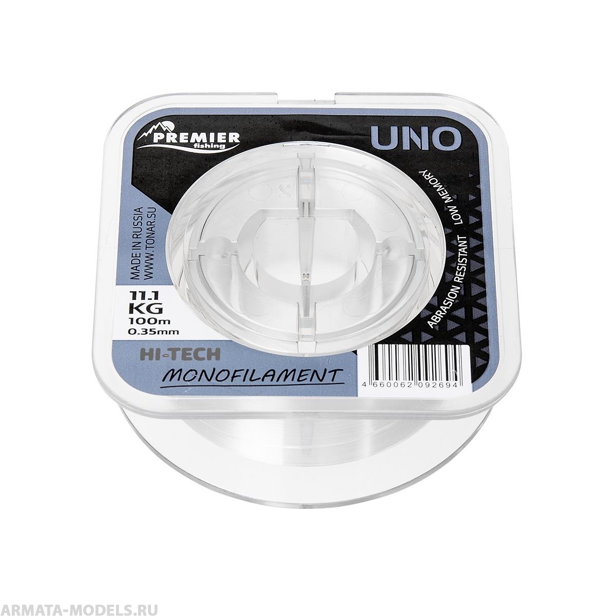 Леска UNO 0,35mm/100m Clear Nylon (PR-U-C-035-100) Premier Fishing( цена указана за упаковку, в количестве 5шт.)