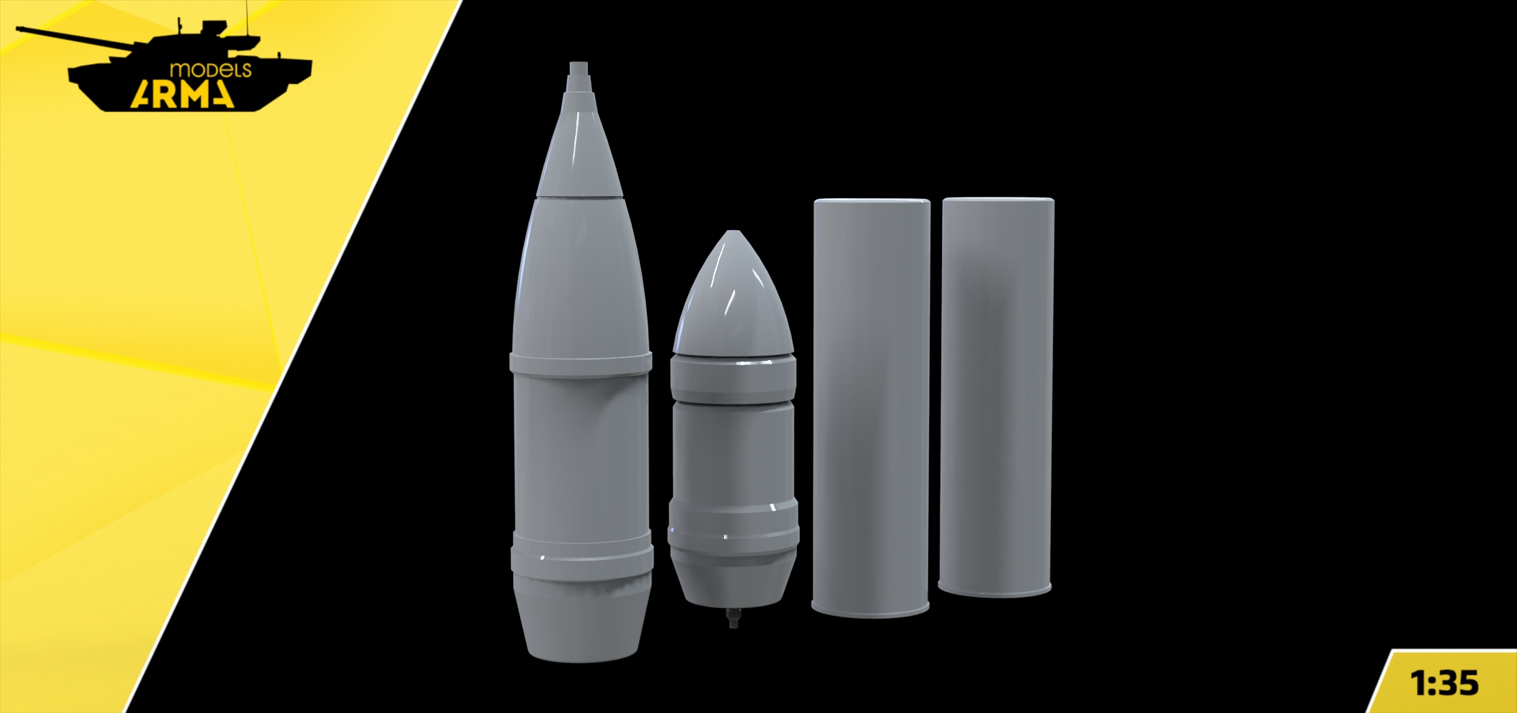 AM36071 Набор снарядов и метательных зарядов 152-мм 2 + 2 (Не для свободной продажи) Arma Models