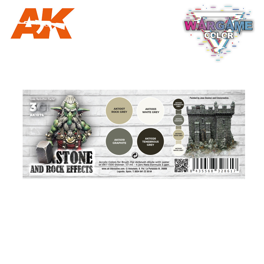 AK1074 Набор красок WARGAME COLOR SET. STONE AND ROCK EFFECTS. AK1074 Набор красок WARGAME COLOR SET. STONE AND ROCK EFFECTS.