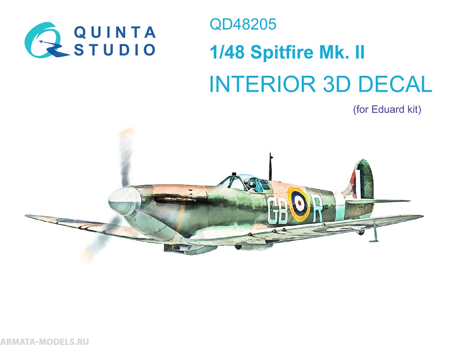 QD48205 3D Декаль интерьера кабины Spitfire Mk.II (Eduard)