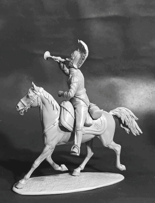 CHM-54384. Штаб-трубач Лейб-Гвардии Драгунского полка, Россия 1812-14 гг. 54 мм. Материал - смола. Chronos Miniatures
