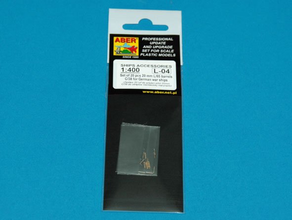 ABR-1:400-L-04  Дополнения для  Set of 20 pcs 20mm barrels C/38 для  1/400 ABR-1:400-L-04  Дополнения для  Set of 20 pcs 20mm barrels C/38 для  1/400