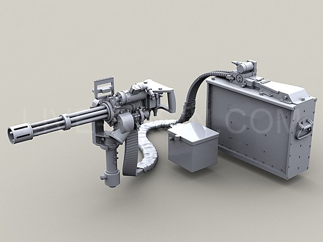 LRE35061 Пулемёт M134D на универсальной стойке для крепления на технике с зарядным ящиком на 3000 патронов  и батареей SLAB