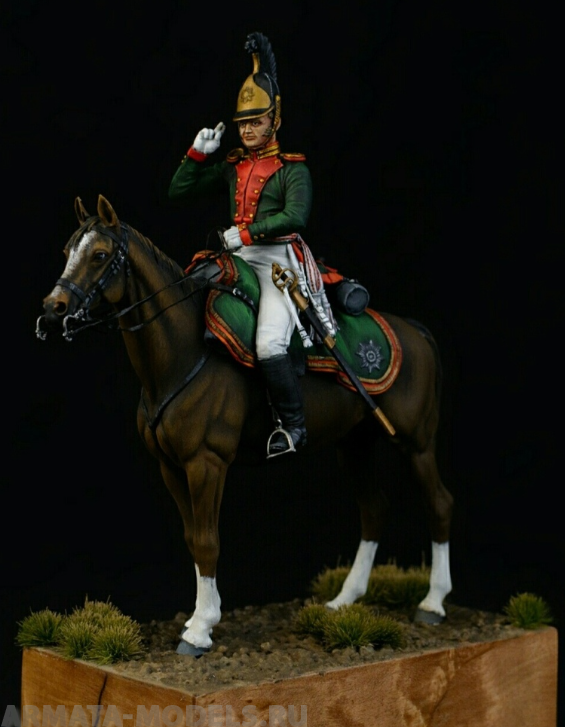 CHM-54157(M). Обер-офицер Лейб-Гвардии Драгунского полка, Россия 1812-14 гг. 54 мм. Материал - белый металл. Chronos Miniatures