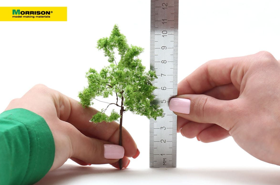 011dcv015 Белое цветущее дерево для макета. Высота 10 см.