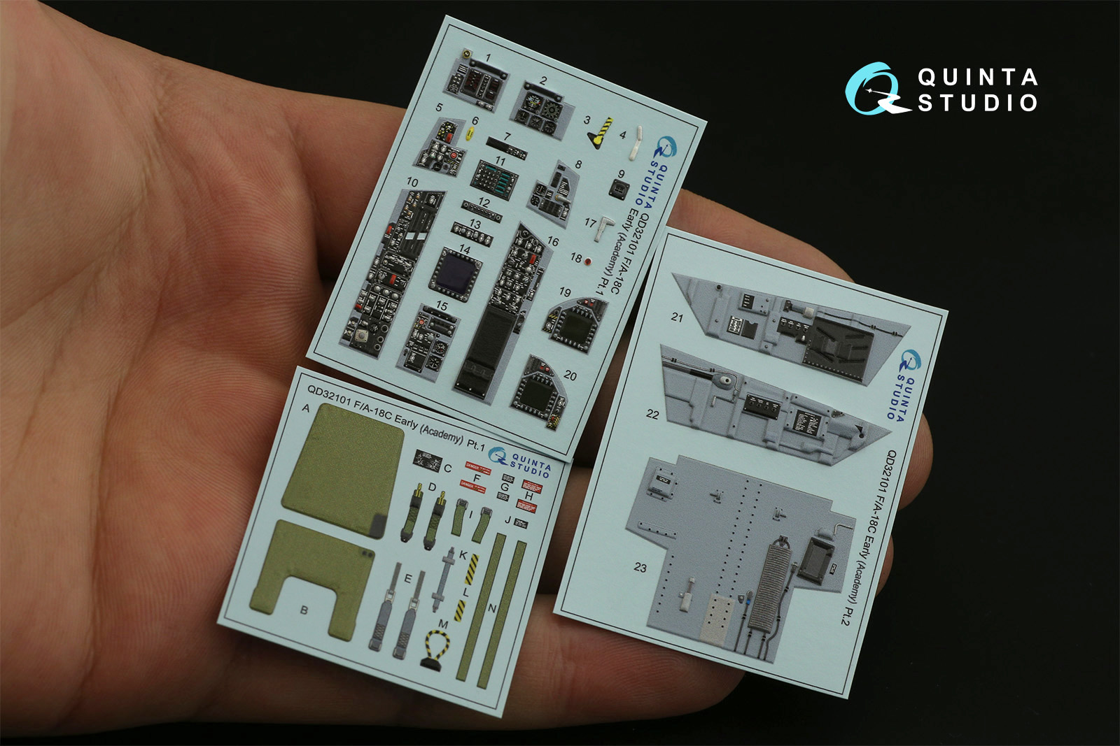 QD32101 3D Декаль интерьера кабины F/A-18С Early (для модели Academy)