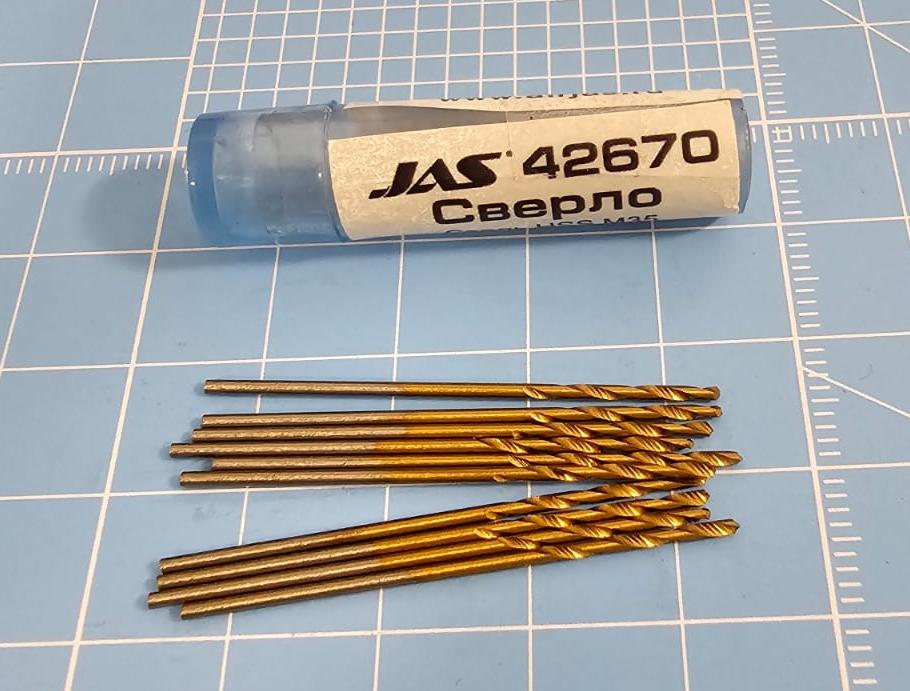 42670J Мини-сверло, HSS M35, титановое покрытие, d 1,1 мм, 10 шт.