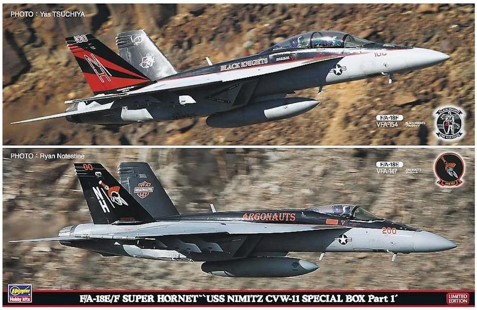 52165 Набор F/A-18E/F SUPER HORNET USS NIMITZ CVW-11 (Two kits in the box) (HASEGAWA) 1/72 52165 Набор F/A-18E/F SUPER HORNET USS NIMITZ CVW-11 (Two kits in the box) (HASEGAWA) 1/72