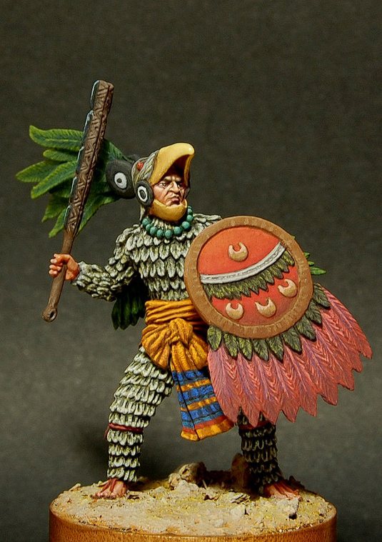 CHM-54058. Ацтекский воин - 'Орёл', XIV-XVI века. 54 мм. Материал – смола. Chronos Miniatures