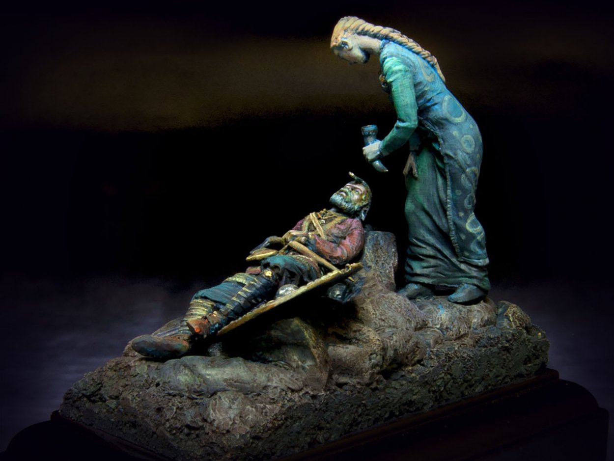 CHM-54066(M). Викинги: Избранный для Вальхаллы, 9-10 века (комплект из 2-х фигур). 54 мм. Материал – белый металл. Chronos Miniatures