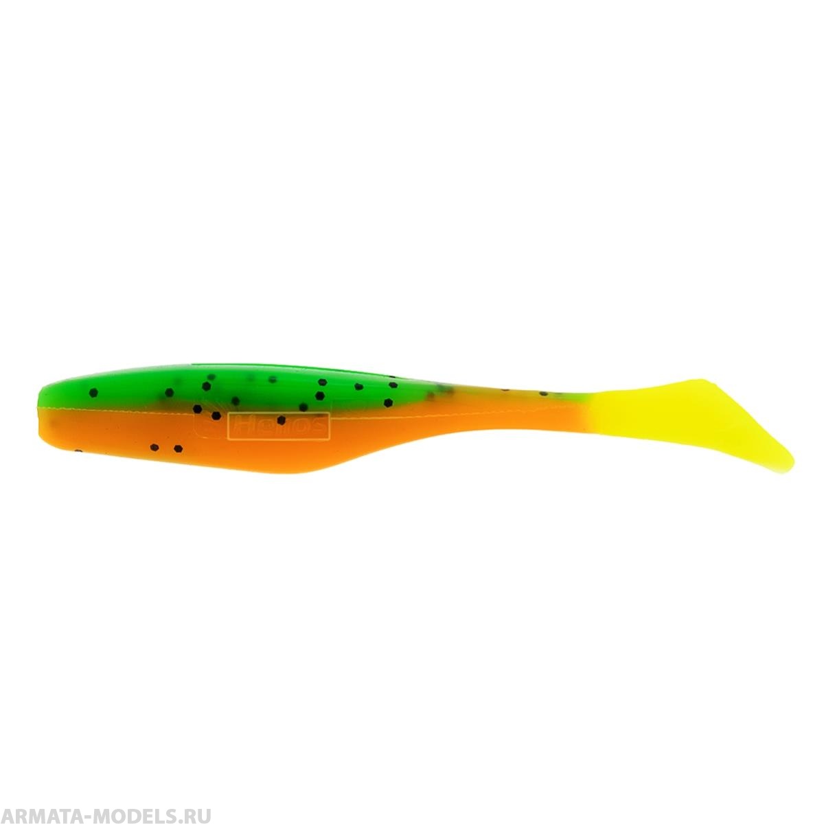 Виброхвост несъедоб. Vigor 3,75''/9.5 см Pepper Green & Orange LT 100шт. (HS-6-032-N) Helios( цена указана за упаковку, в количестве 100шт.)