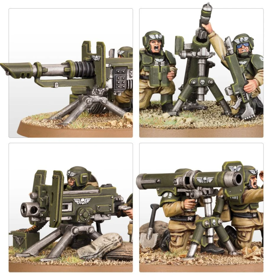 47-19GW Набор Астра Милитарум: тяжеловооружённый отряд Кадианцев (Astra Militarum Cadian Heavy Weapon Squad) 47-19GW Набор Астра Милитарум: тяжеловооружённый отряд Кадианцев (Astra Militarum Cadian Heavy Weapon Squad)