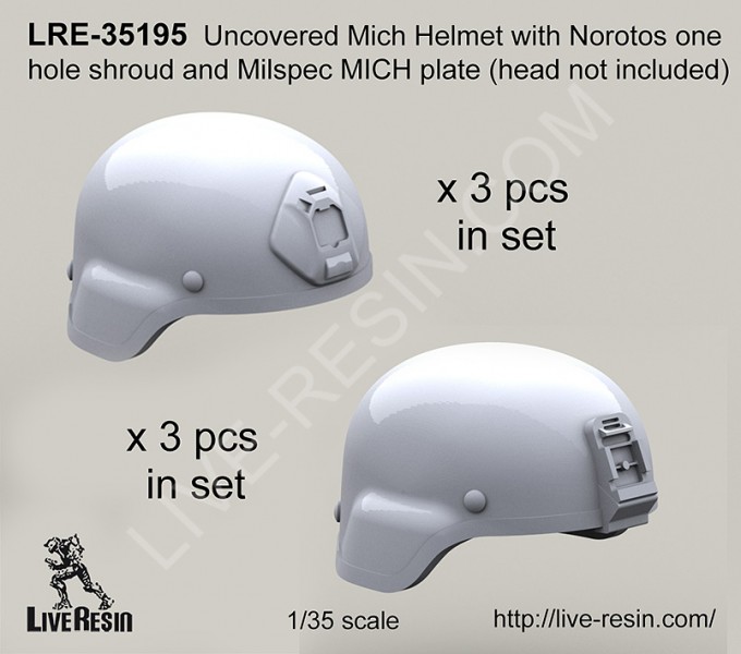 LRE35195 Незачехленный шлем MICH 2000 с креплением Norotos one hole и пластиной Milspec