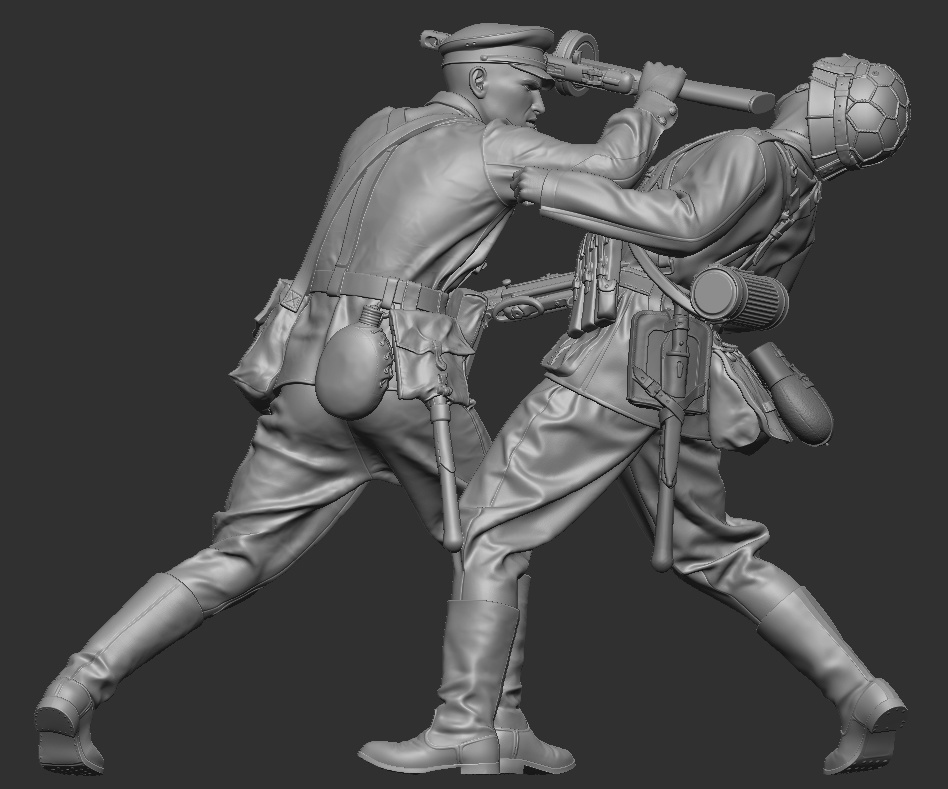 3016 Схватка автоматчика РККА с фельдфебелем пехоты Вермахта. Лето 1941-42г SOGA Miniatures