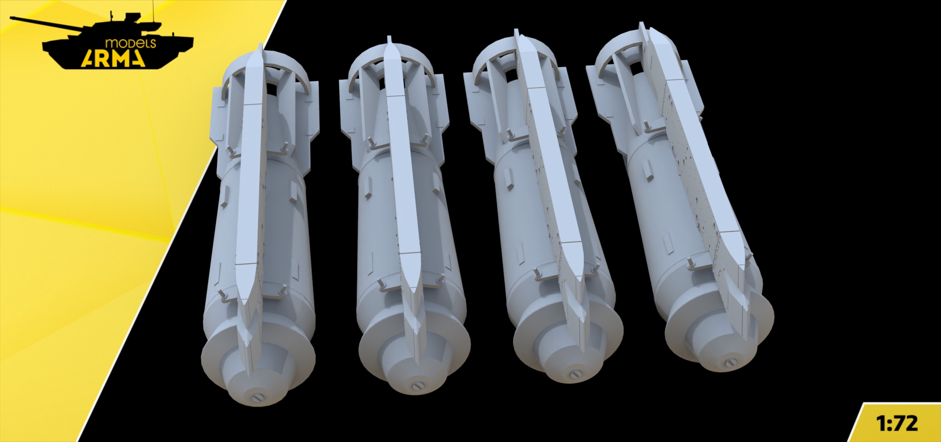 AM72505 Набор ФАБ-1500 для Т-4 «Сотка»  4шт (Не для свободной продажи) Arma Models