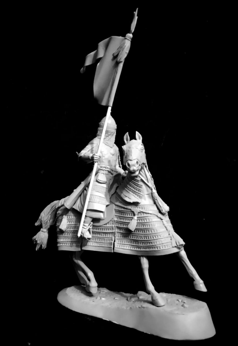 CHM-54357. Золотоордынский знатный воин, конец 14 - начало 15 веков. 54 мм. Материал - смола. Chronos Miniatures