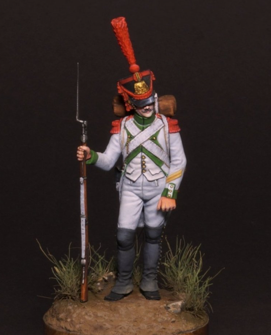 CHM-54178. Капрал Испанского полка линейной пехоты Жозеф Наполеон, 1809-12 гг. 54 мм. Материал - смола. Chronos Miniatures
