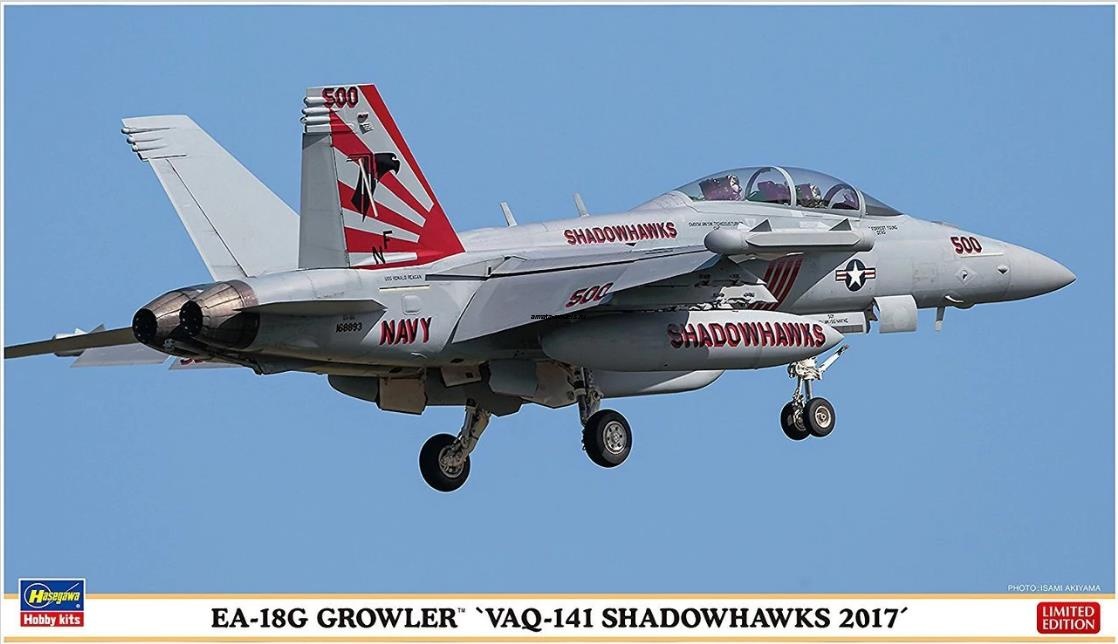 02250 Самолет Boeing EA-18G Growler VAQ-141 Shadowhawks 2017 (HASEGAWA) 1/72 02250 Самолет Boeing EA-18G Growler VAQ-141 Shadowhawks 2017 (HASEGAWA) 1/72
