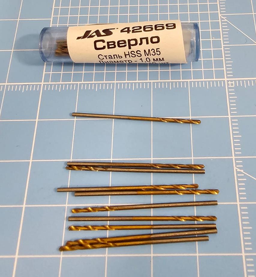 42669J Мини-сверло, HSS M35, титановое покрытие, d 1,0 мм, 10 шт.