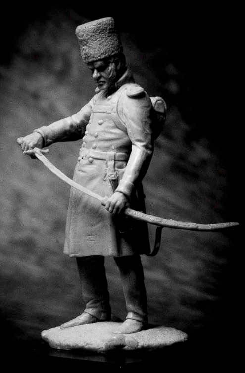 CHM-54096. Обер-Офицер Московского (или Санкт-Петербургского) пешего ополчения, Россия 1812-13 гг. (Два варианта голов). 54 мм. Материал – смола. Chronos Miniatures