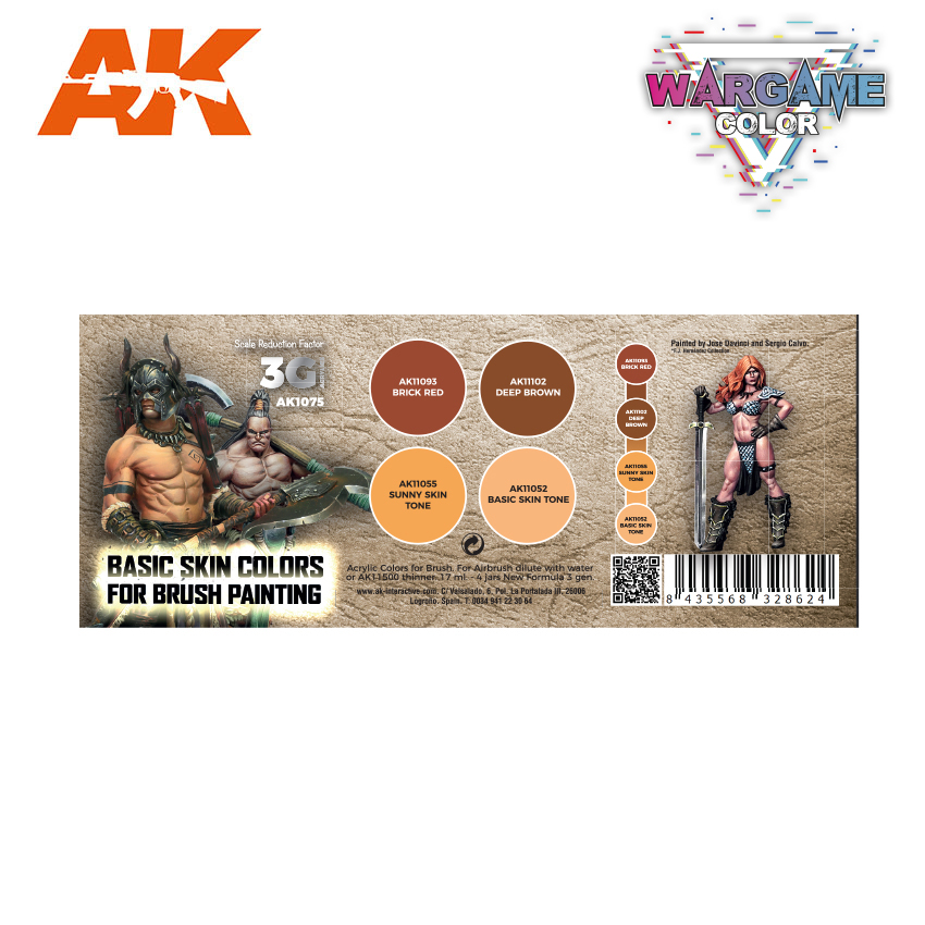 AK1075 Набор красок WARGAME COLOR SET. BASIC SKIN COLORS AK1075 Набор красок WARGAME COLOR SET. BASIC SKIN COLORS