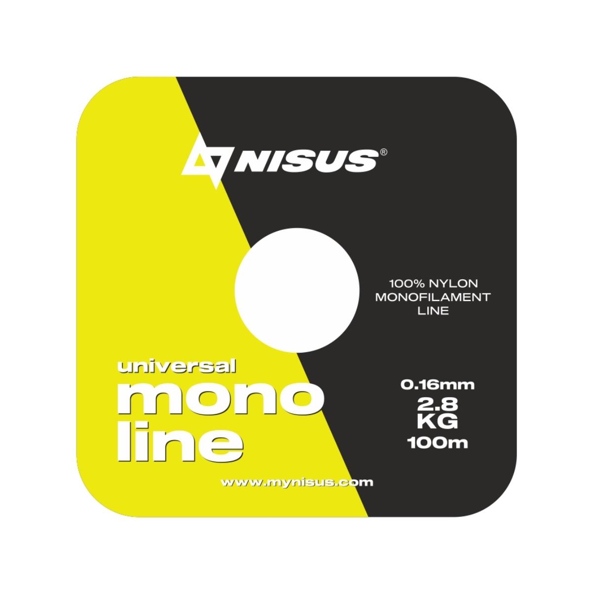 Леска MONOLINE Fluorescent Yellow 0,16mm/100m Nylon (N-MFY-016-100) Nisus( цена указана за упаковку, в количестве 10шт.)