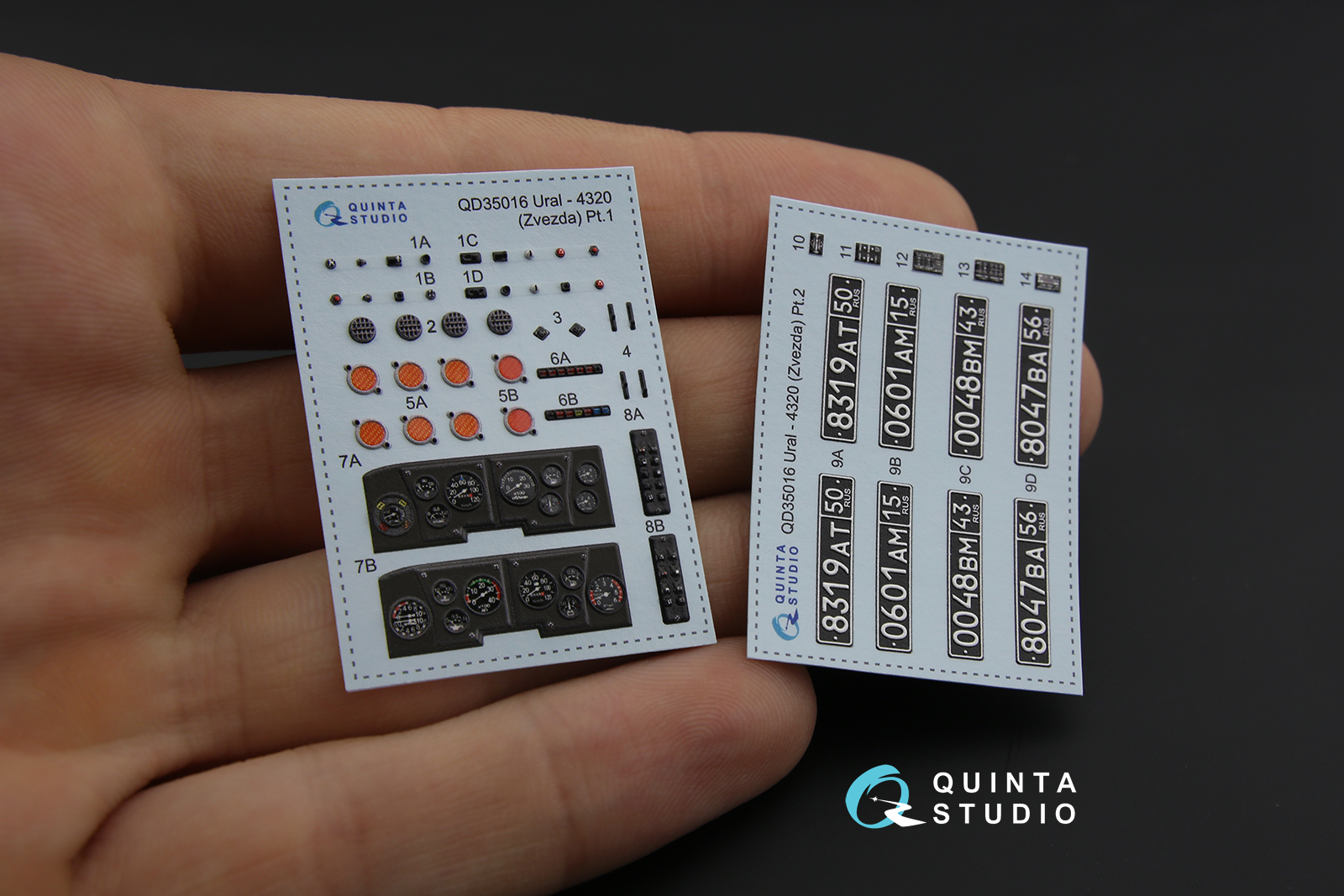 QD35016 3D Декаль интерьера кабины Урал-4320 (для модели Звезда)