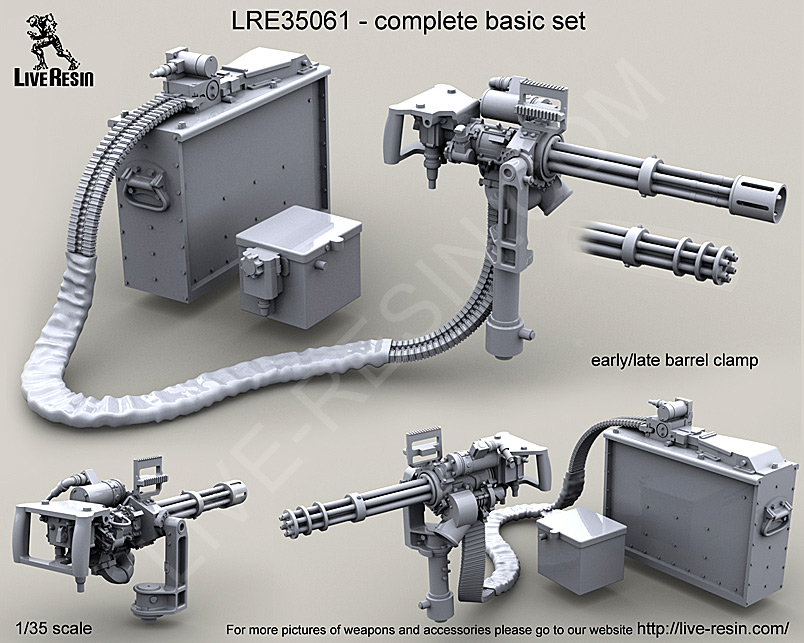 LRE35061 Пулемёт M134D на универсальной стойке для крепления на технике с зарядным ящиком на 3000 патронов  и батареей SLAB