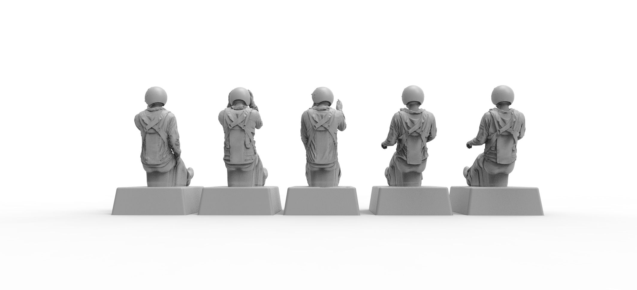 48114-1TMP ПИЛОТЫ ВКС РФ. ПОЛЕТНАЯ ПОЗА. (5шт) НАБОР №4