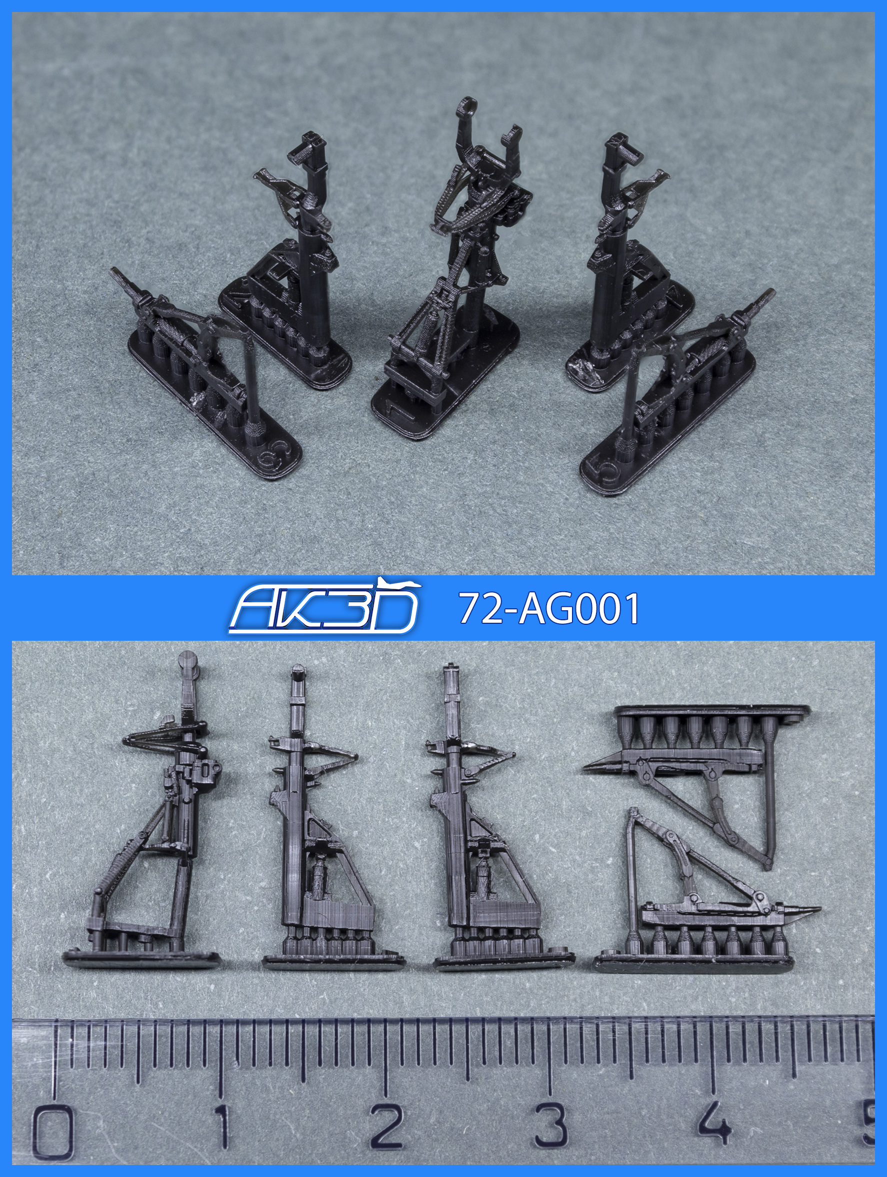 72-AG001 Стойки шасси для F-5E/N/F Tiger II. 1/72 AK3D models
