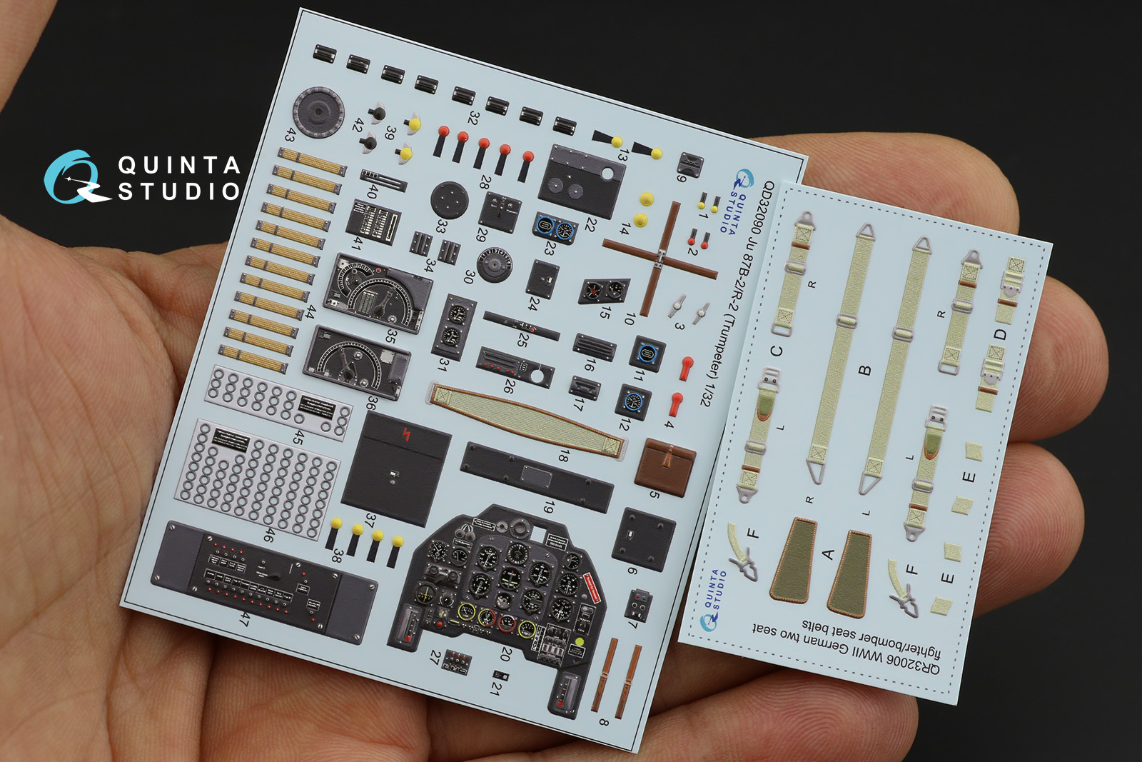 QD32090 3D Декаль интерьера кабины Ju 87B-2/R-2 (Trumpeter)