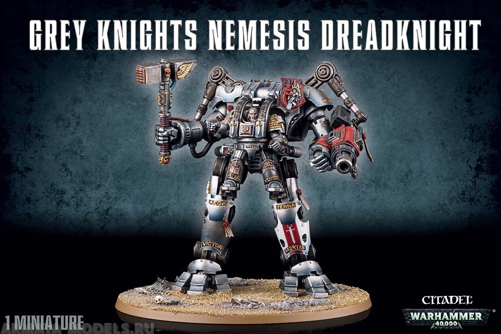 57-10GW Набор Серые Рыцари. Дреадноут-Рыцарь Немезис (Grey Knights Nemesis Dreadknight) (новая версия) 57-10GW Набор Серые Рыцари. Дреадноут-Рыцарь Немезис (Grey Knights Nemesis Dreadknight) (новая версия)