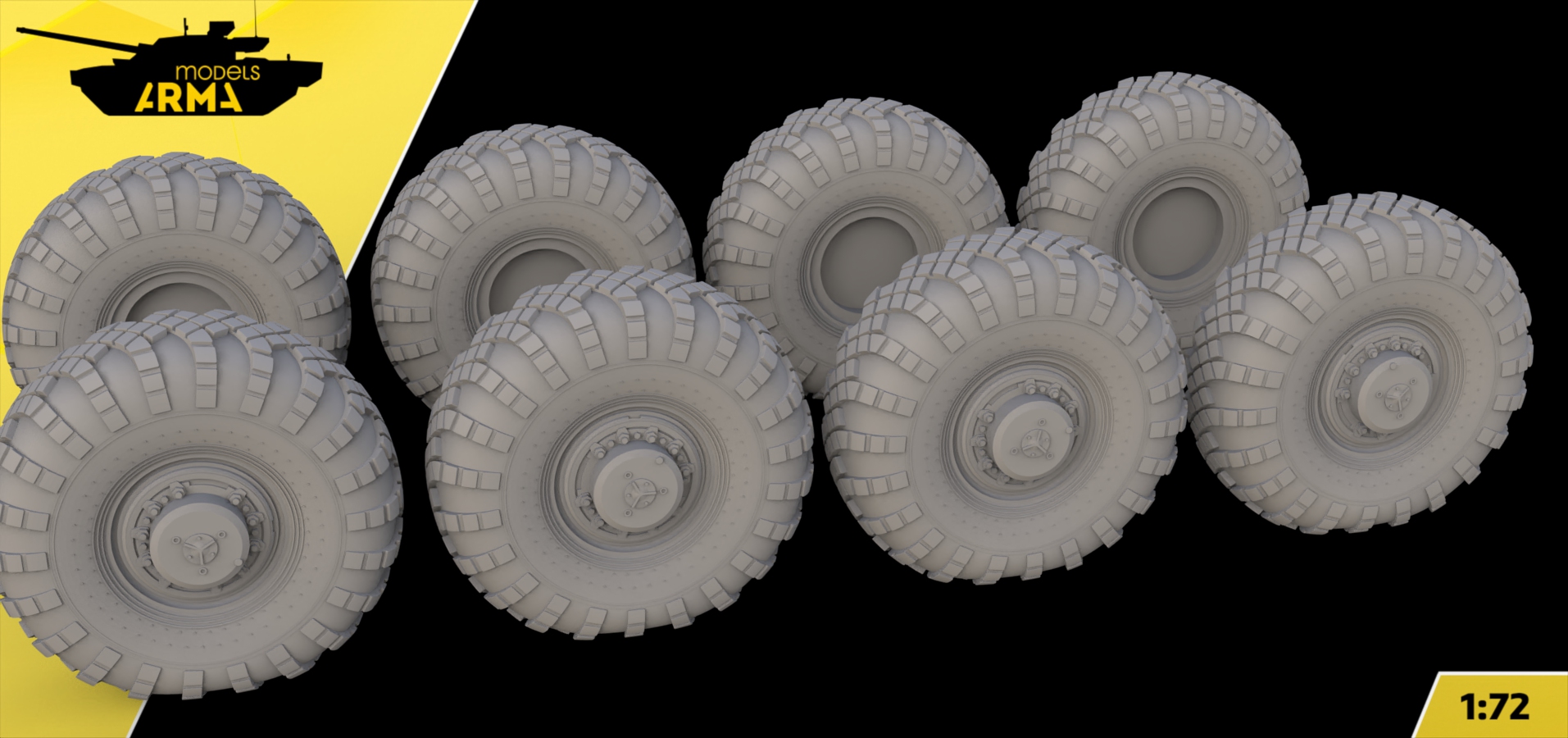 AM72443 Миниатюра Колеса под нагрузкой для КЗКТ Arma Models