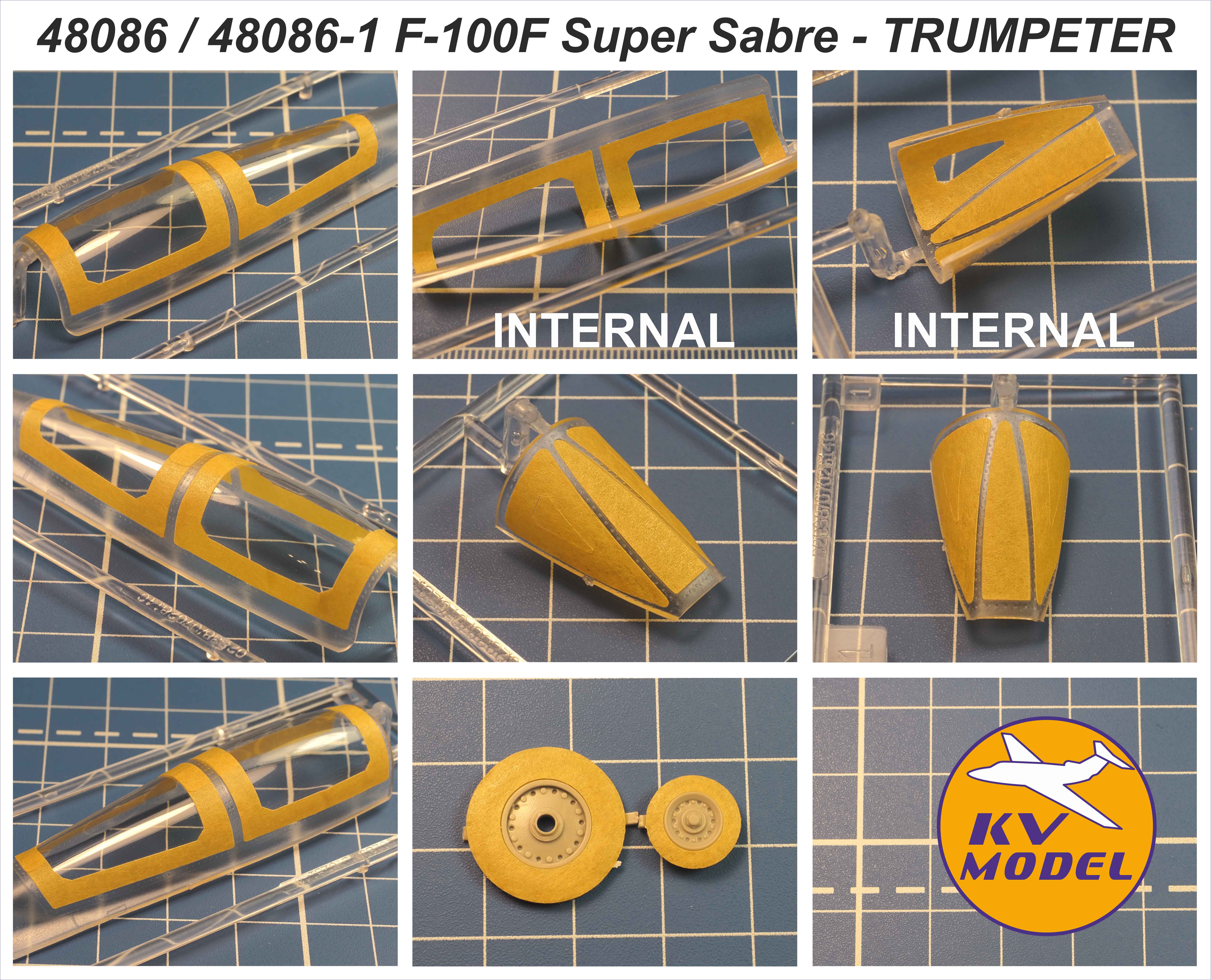 48086KV Окрасочная маска F-100F Super Sabre (TRUMPETER #02840) + маски на диски и колеса