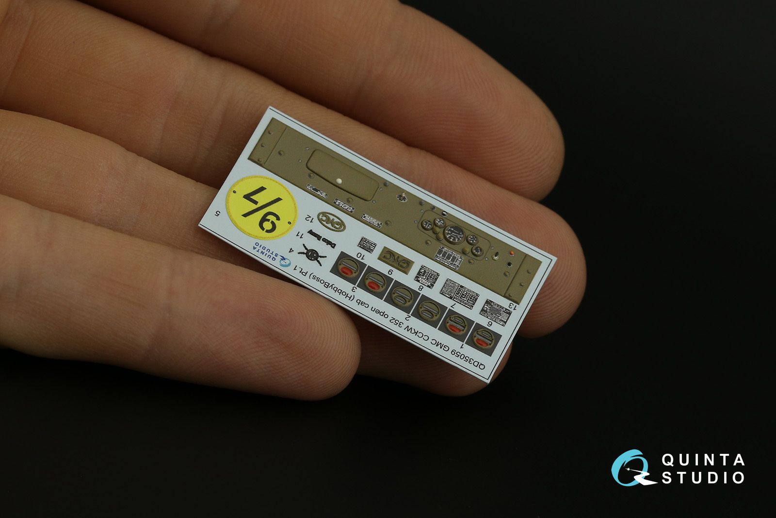 QD35059 3D Декаль интерьера GMC CCKW 352 Open Cab 3D-Printed & coloured Interior on decal paper (HobbyBoss)