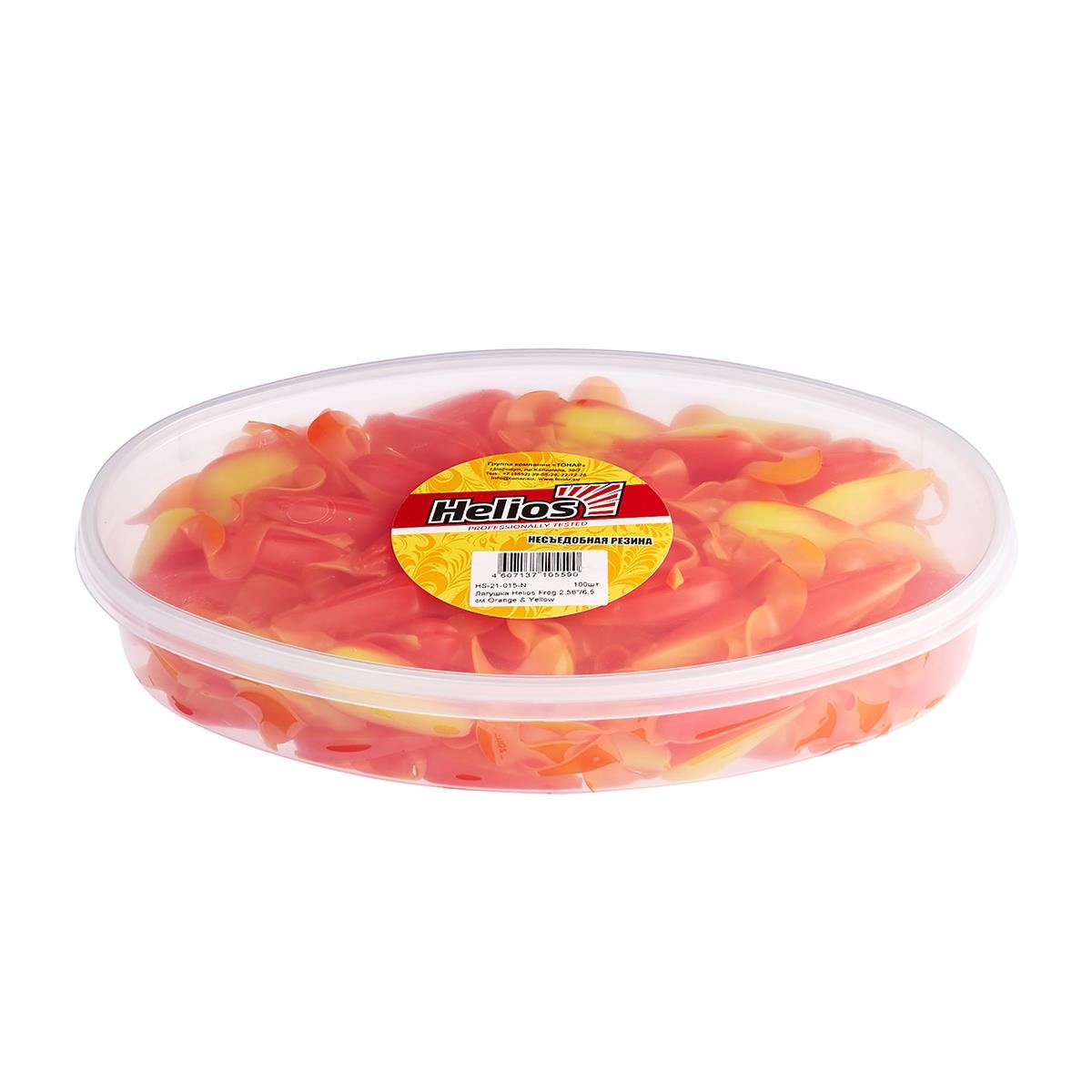 Лягушка несъедоб. Frog 2,56''/6,5 см Orange & Yellow 100шт. (HS-21-015-N) Helios( цена указана за упаковку, в количестве 100шт.)