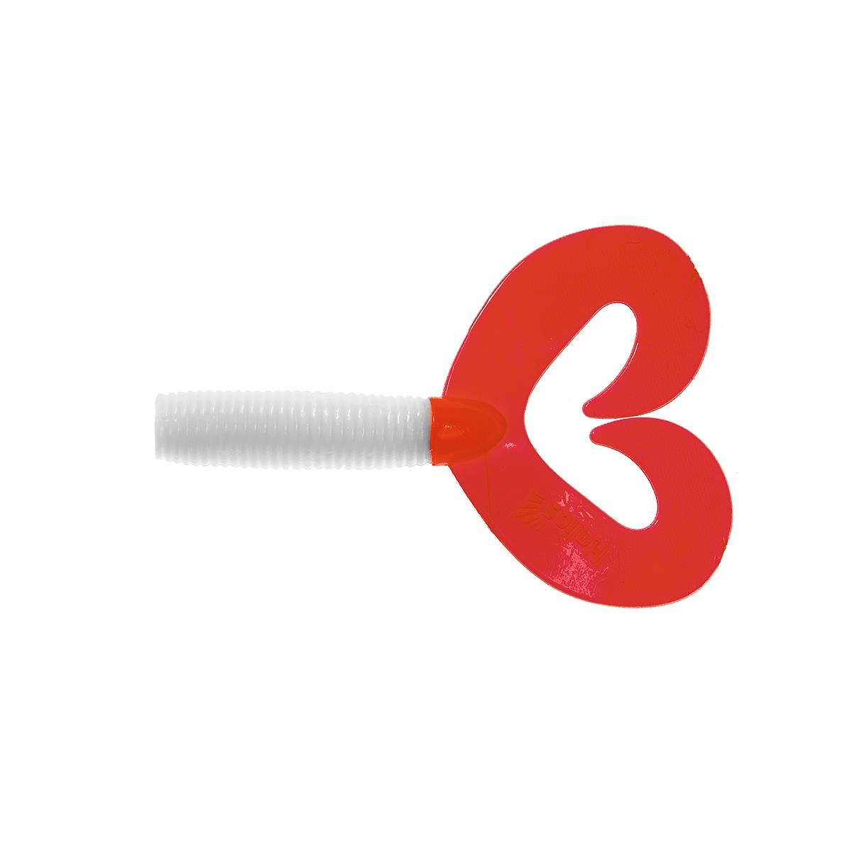 Твистер несъедоб. Credo Double Tail 3,54''/9 см White RT 100шт. (HS-28/1-003-N) Helios( цена указана за упаковку, в количестве 100шт.)