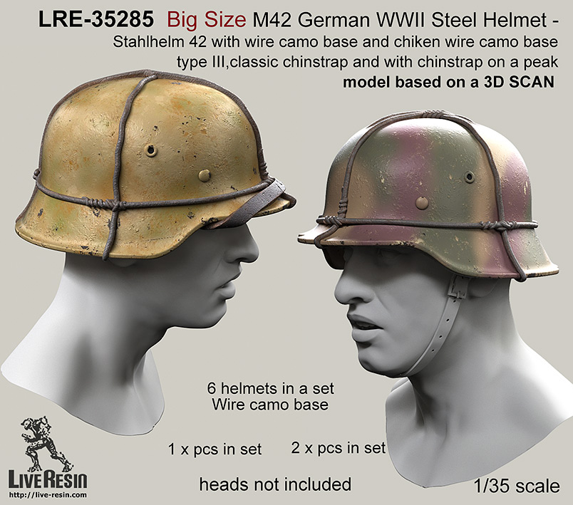 LRE35285 Стальной немецкий шлем периода Второй Мировой войны M42 - Stahlhelm 42 большого размера с проволочным камуфляжем и проволочной камуфляжной сеткой тип 3. LRE35285 Стальной немецкий шлем периода Второй Мировой войны M42 - Stahlhelm 42 большого размера с проволочным камуфляжем и проволочной камуфляжной сеткой тип 3.