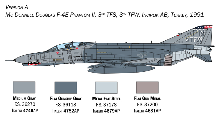 1448ИТ Самолет F-4 E/F PHANTOM (10013160/300421/0255806, ИТАЛИЯ ) Italeri 1448ИТ Самолет F-4 E/F PHANTOM (10013160/300421/0255806, ИТАЛИЯ ) Italeri