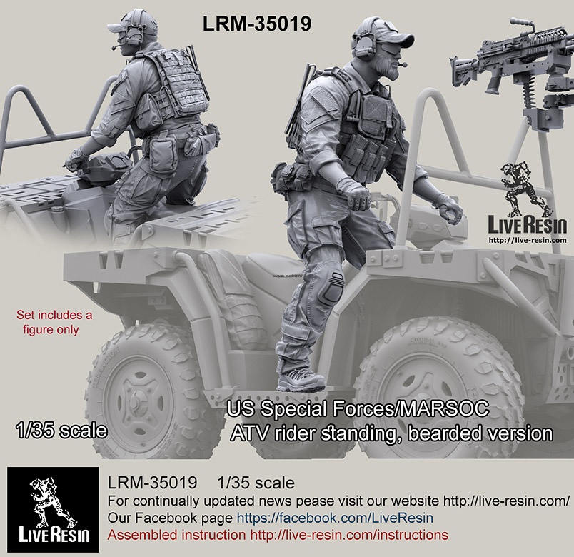 LRM35019 Боец Сил Специального Назначения США или МАРСОК США управляющий квадроциклом, сидящий, версия с бородой LRM35019 Боец Сил Специального Назначения США или МАРСОК США управляющий квадроциклом, сидящий, версия с бородой