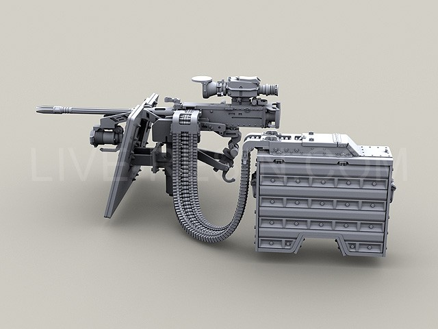 LRE35142 Пулемёт M3D/Dragon M-50 .50 калибр, с ящиком на 6000 патронов и эластичной системой подачи, рекомендуется устанавливать на башню SAG из набора Live Resin LRE35151